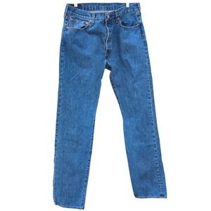 Levi's 501 Jeans Men's 33x34 Button Fly Straight Fit Medium Wash